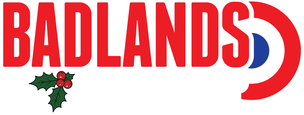 Badlands Record Shop Logo Christmas Holly